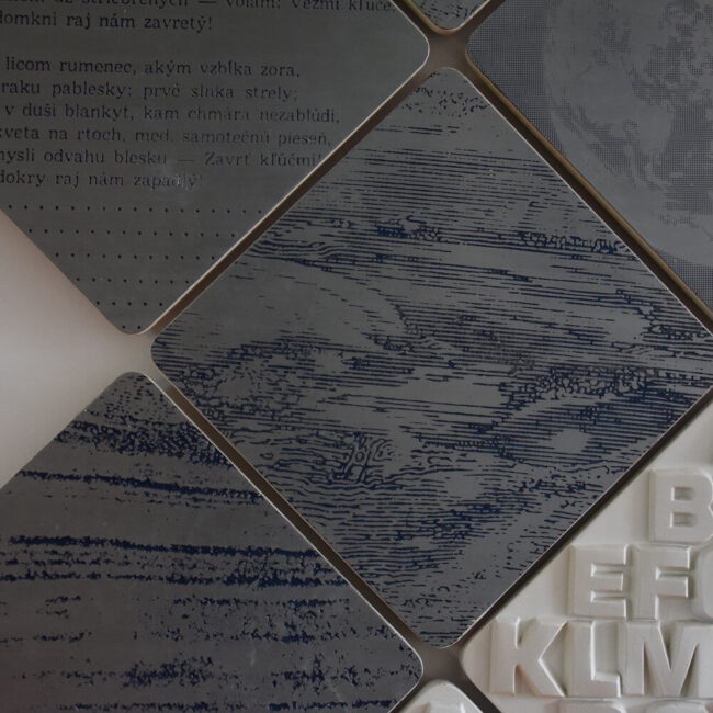 Rudolf Sikora, „Poznávanie (minulosť, súčasnosť, budúcnosť)“, foyer gymnázia, Námestovo, 1975